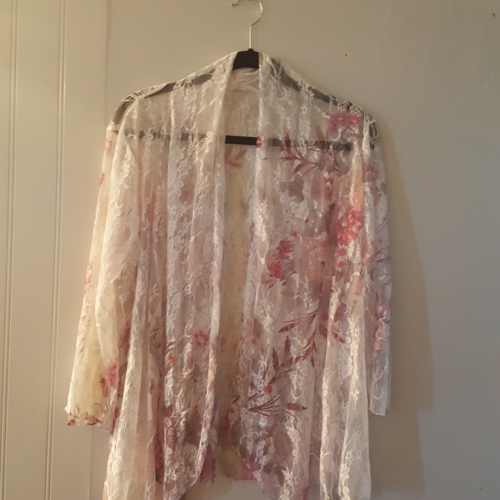 Lacy open front cardi